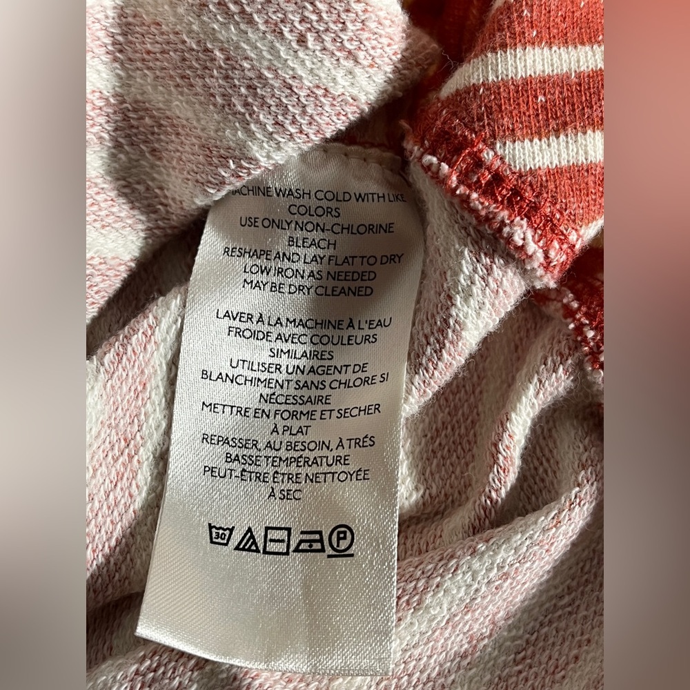 Pilcro by Anthropologie Red Cream Striped Sweatshirt Large - Picture 11 of 12
